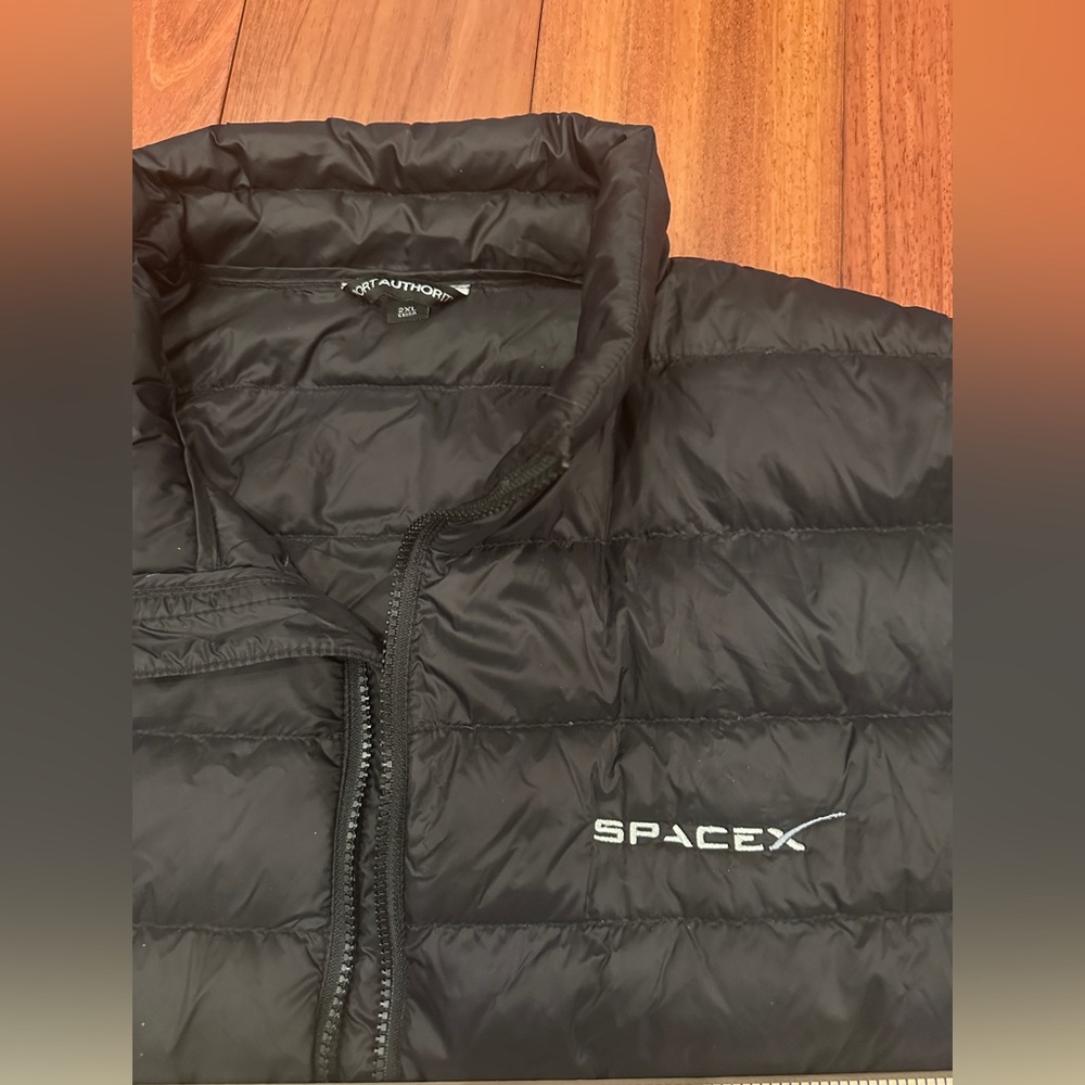 Elon Musk SpaceX Falcon Heavy Black light Puffer Jacket 2XL